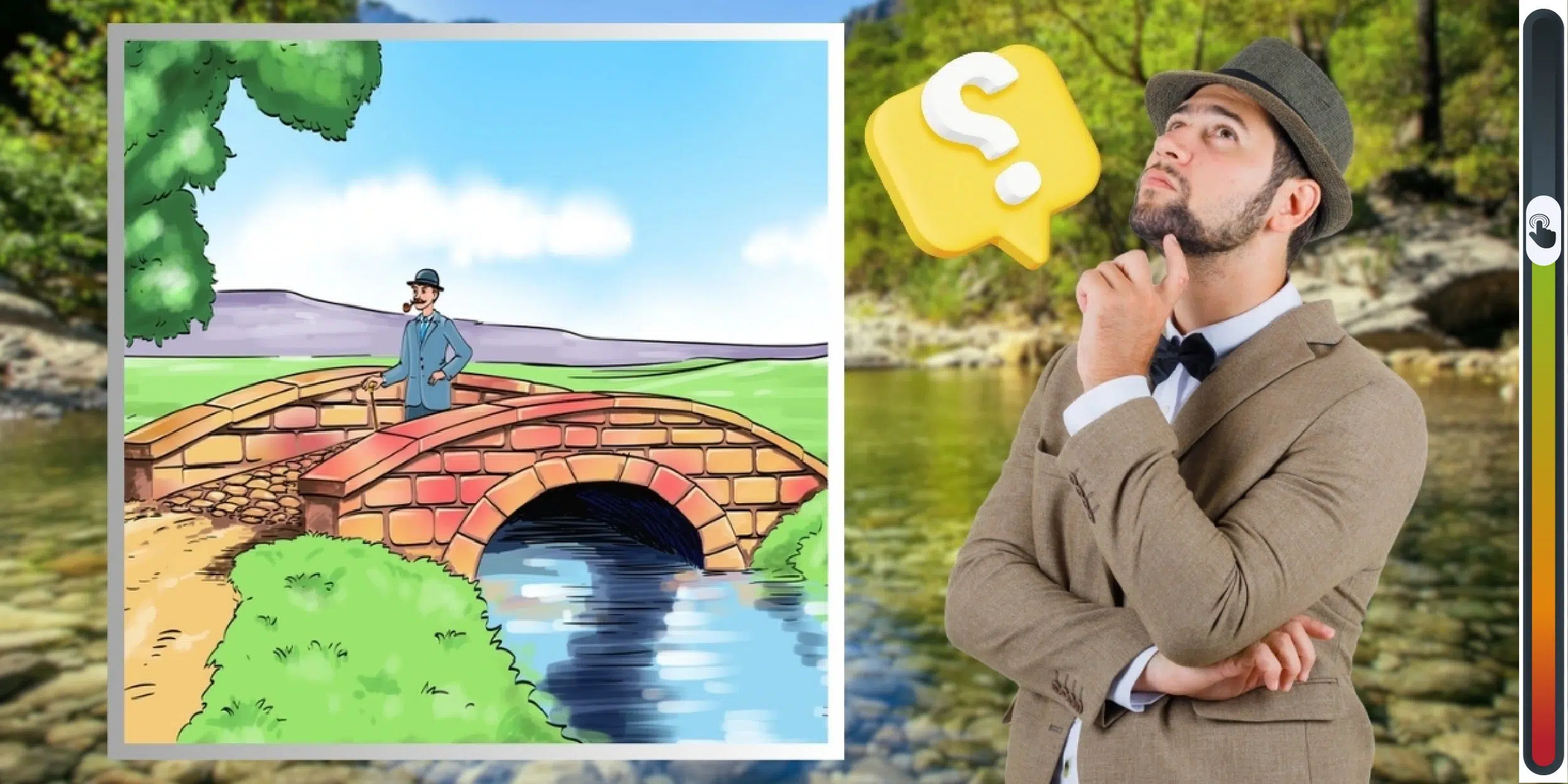 Sfida visiva:  Riesci a scovare l’errore celato nell’immagine di un uomo su un ponte in meno di 10 secondi? Accetta la sfida!
