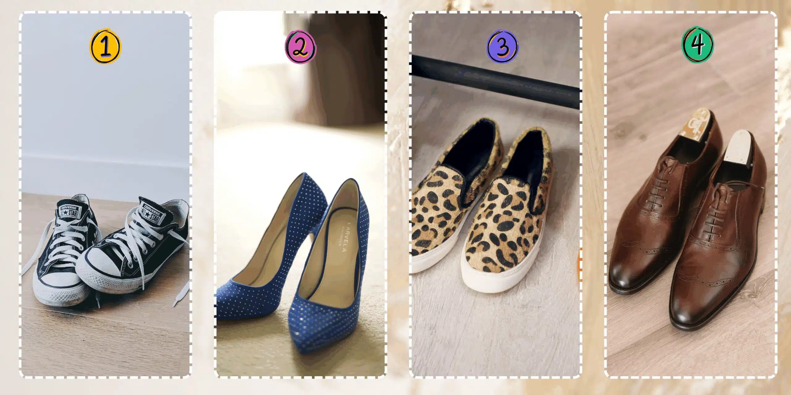 Test della personalità: Scopri il tuo tratto dominante scegliendo una delle 4 scarpe nell'immagine!